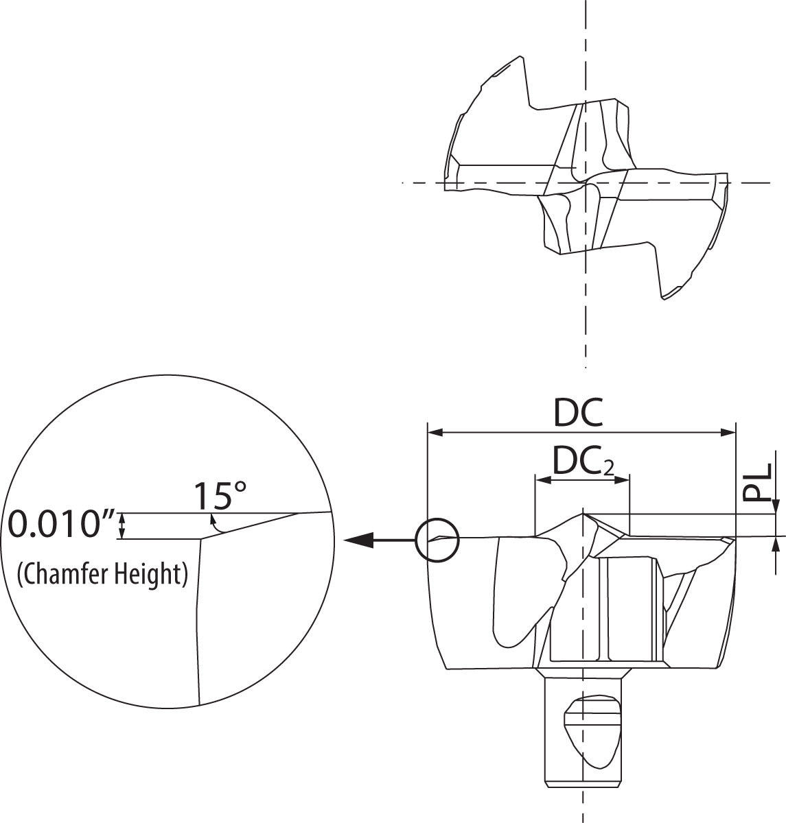 Kyocera DA 2100MFTPH PR1535 Grade PVD Carbide, Replaceable Drill Tip - Image 4