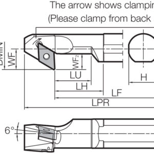 Kyocera S25RPDZNL1532 Left-Hand, Negative Rake, Boring Bar